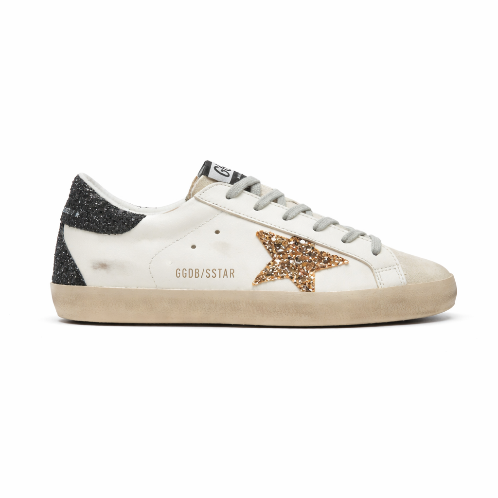 Golden Goose White Black Red Glitter