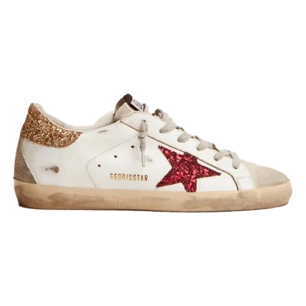 Golden Goose White gold red glitter